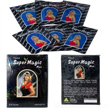 Super Magic Man Wet Wipes Tissue for Long Sex and Delay Ejaculation pack of 6 tissue